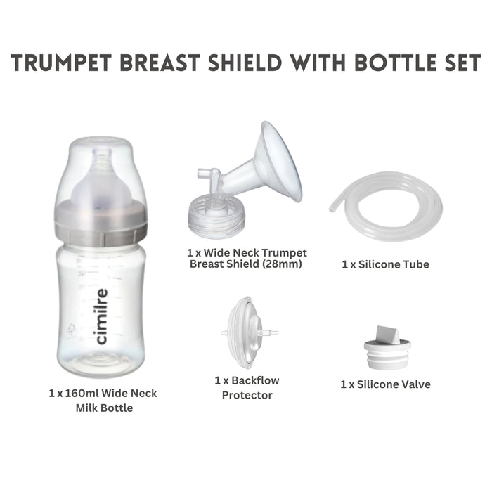 Cimilre Trumpet Breast Shield Bottle Set (28mm)